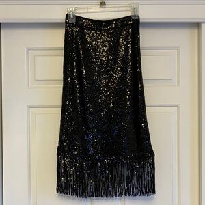 Kate Spade Black Sequin Pencil Skirt